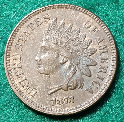 Moneta bronzo 1873 usa parte - moneta,