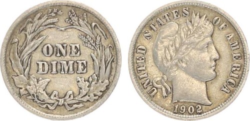 Usa one dime 1902 argento - dime,